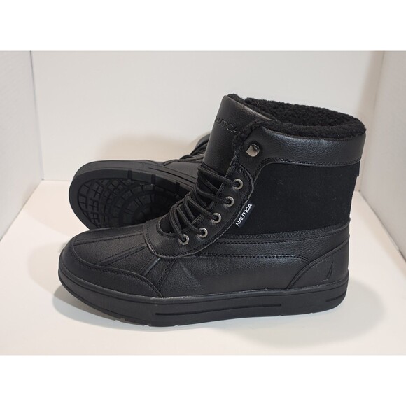 Nautica Lockview Mens Lined Duck Boots Size 10 Black